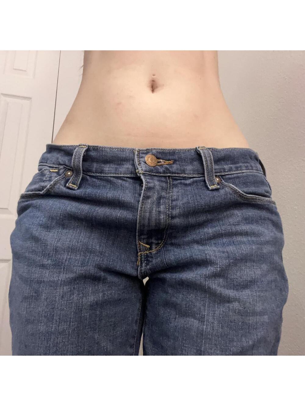 Low rise flared jeans